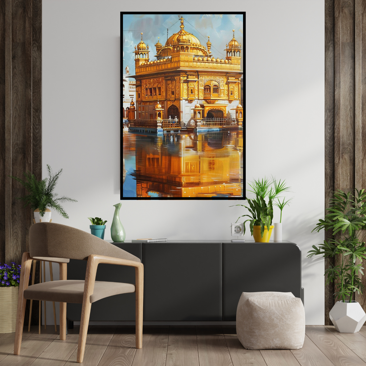 Golden Temple Amritsar Vertical Reflection - Sri Harmandir Sahib Canvas Art - Image 2