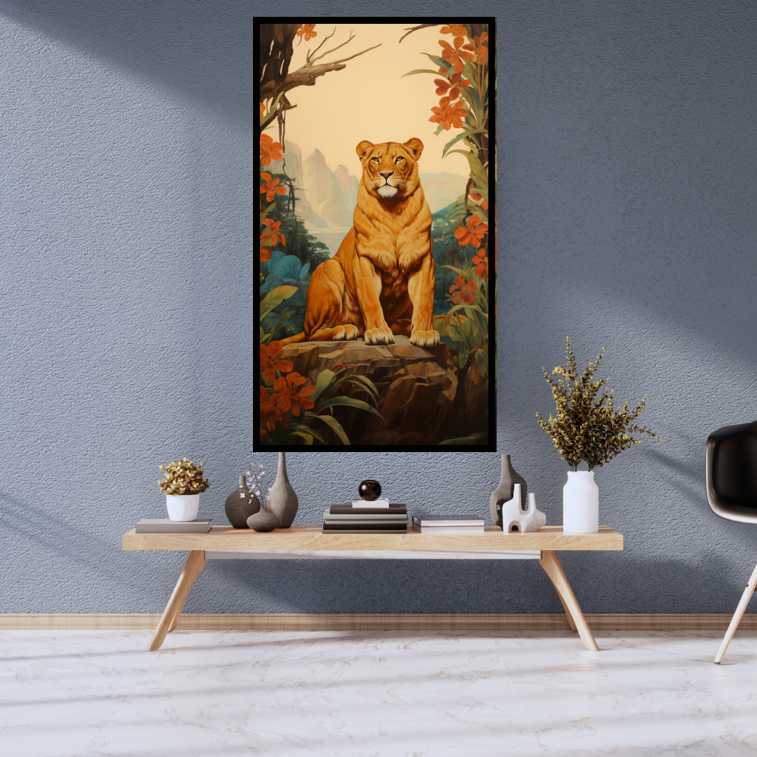 The Jungle Queen - Majestic Lioness Canvas Painting - Image 3