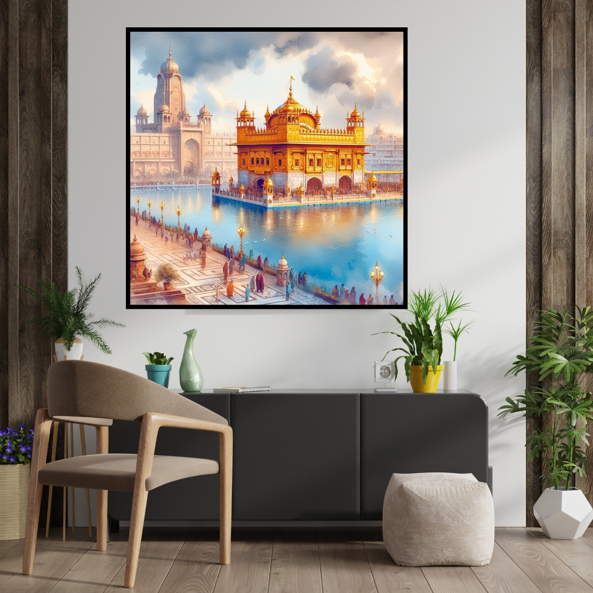 Shri Harmandir Sahib Ji Darshan - Golden Temple Canvas Painting - Image 2