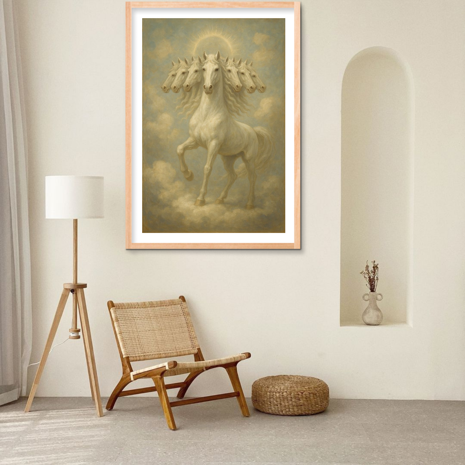 Vahana of the Celestial Realm – Seven-Headed Divine Horse - Image 3