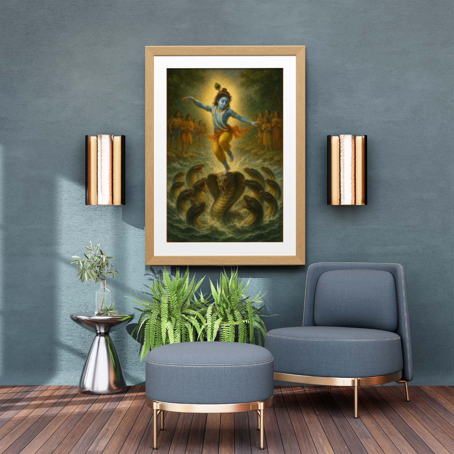 Krishna and Kaliya – Triumph Over Darkness - Image 4