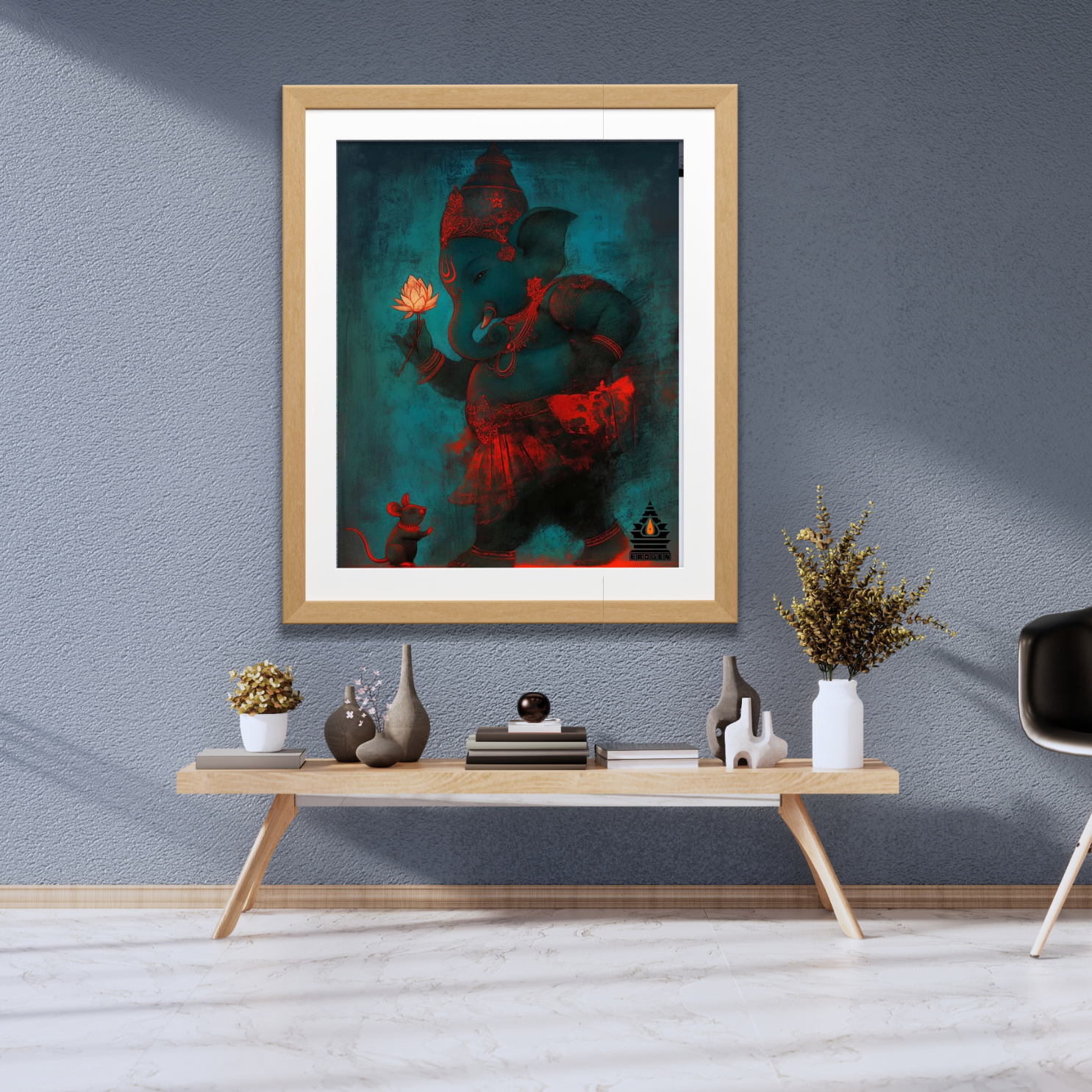 Divine Glow – Ganesha’s Lotus Blessing - Image 4