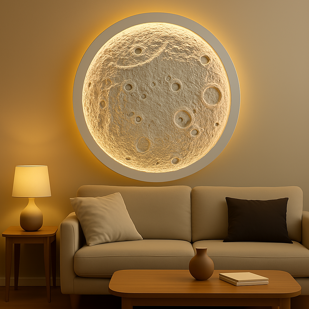 The Lunar Sphere - Illuminated Crater Art by Art O Hub - Image 5