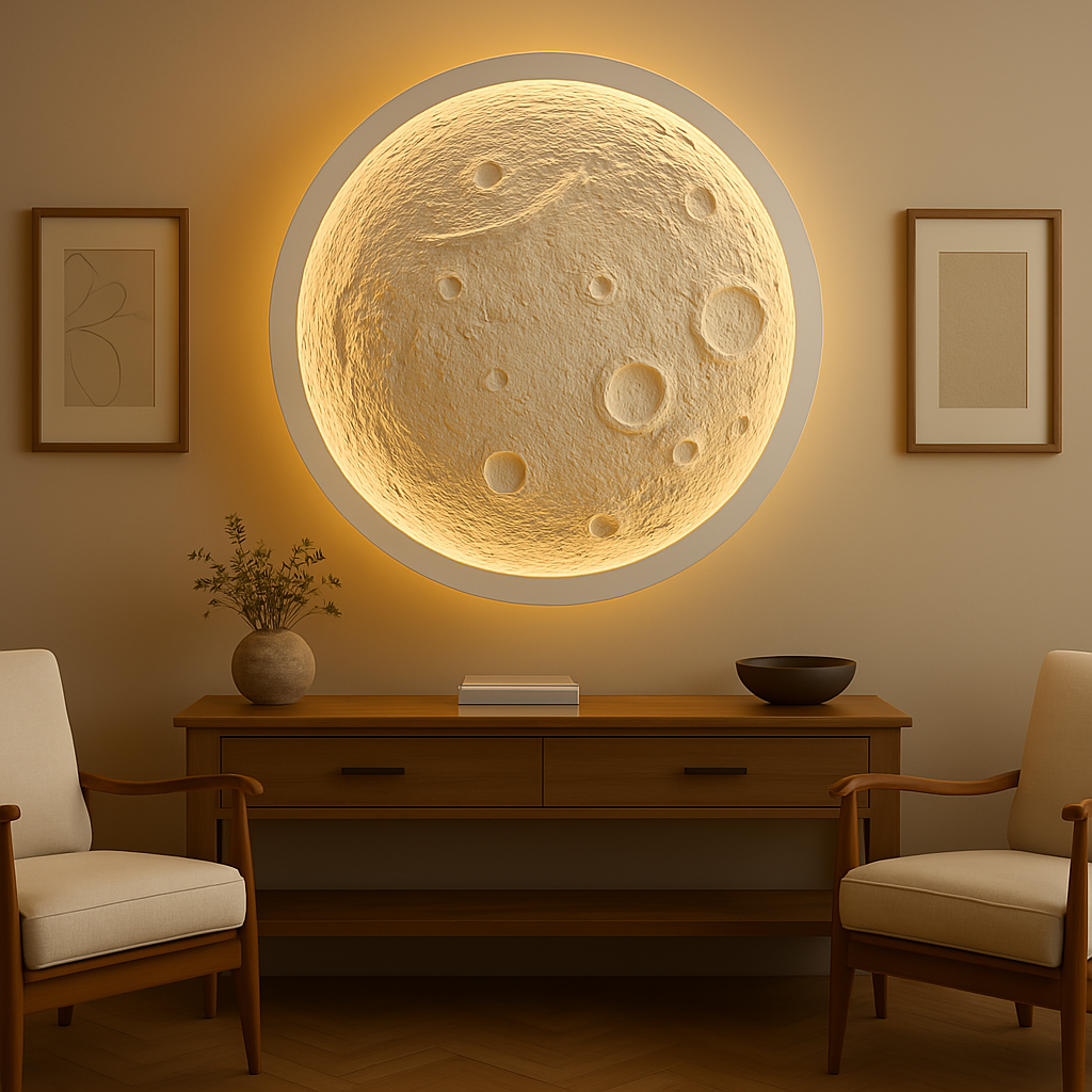 The Lunar Sphere - Illuminated Crater Art by Art O Hub - Image 4