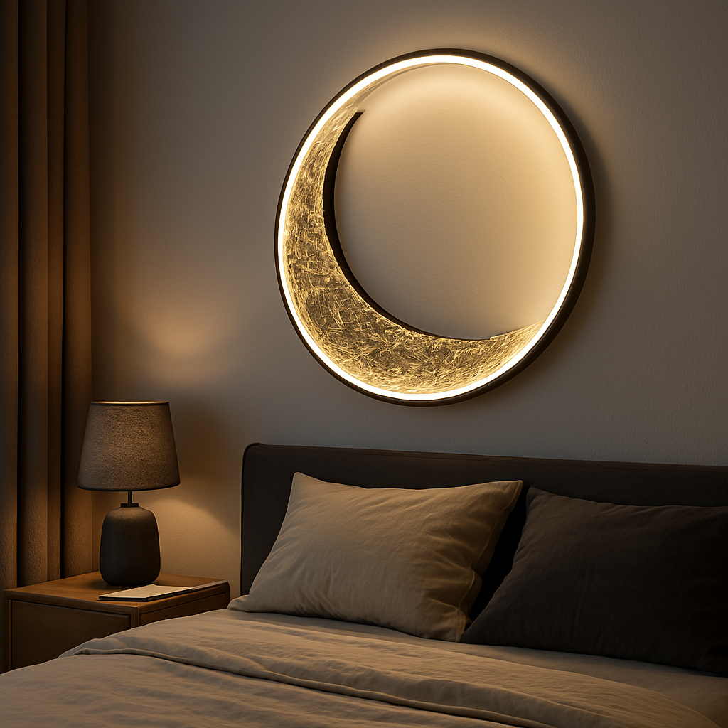 The Lunar Embrace - Textured Orb Sconce by Art O Hub - Image 4