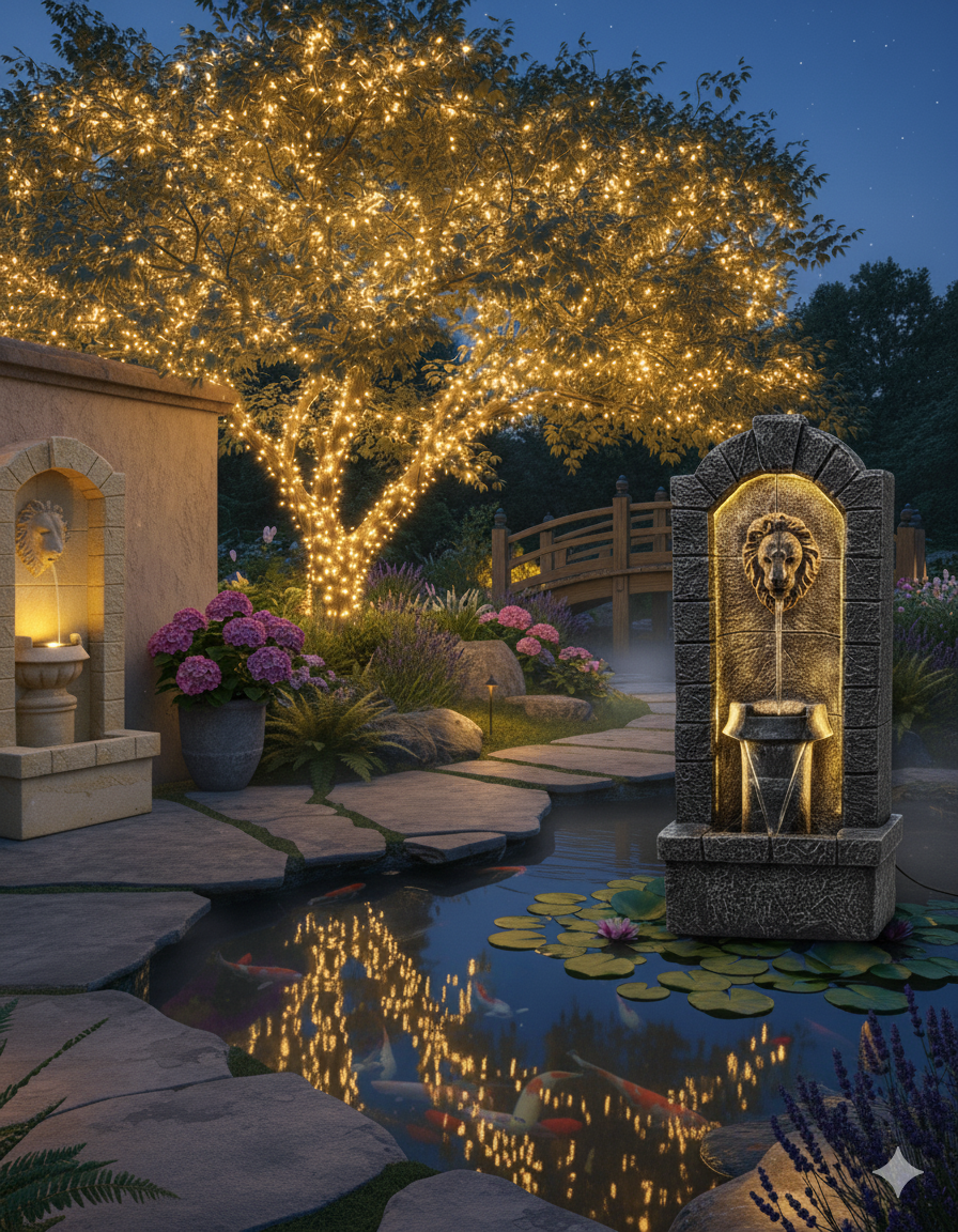 lion face fountain